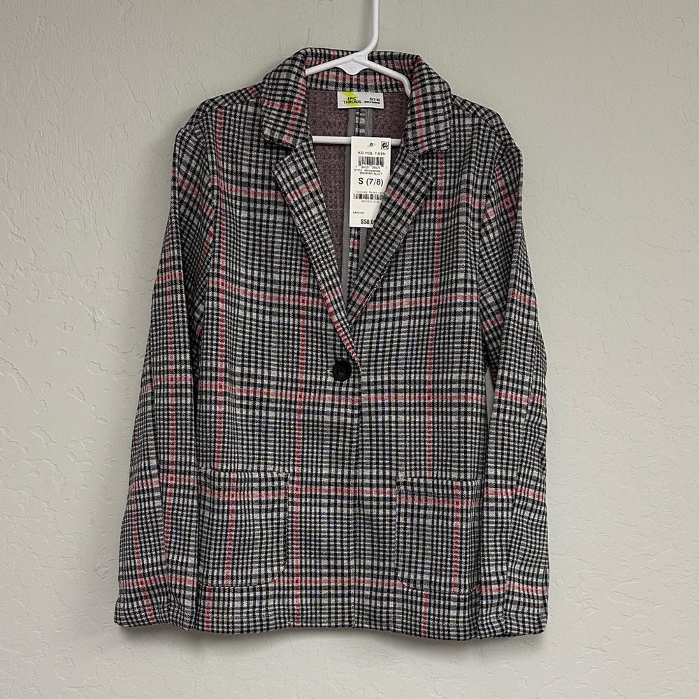 Girls Plaid Blazer Jacket by Epic Threads NWT